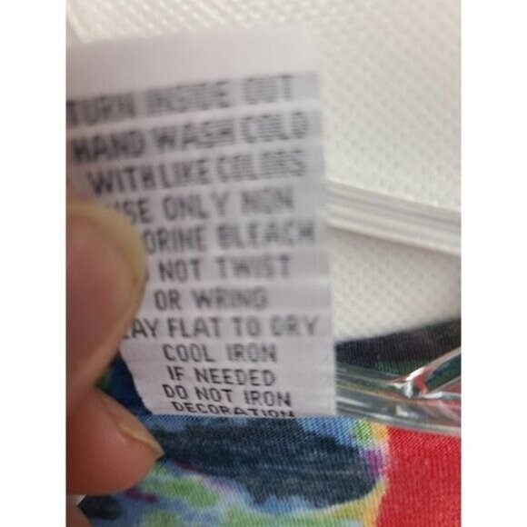 Keren Hart Womens Wearable Art Top Large Colorful Abstract Rhinestone 3/4 Sleeve - Picture 6 of 8